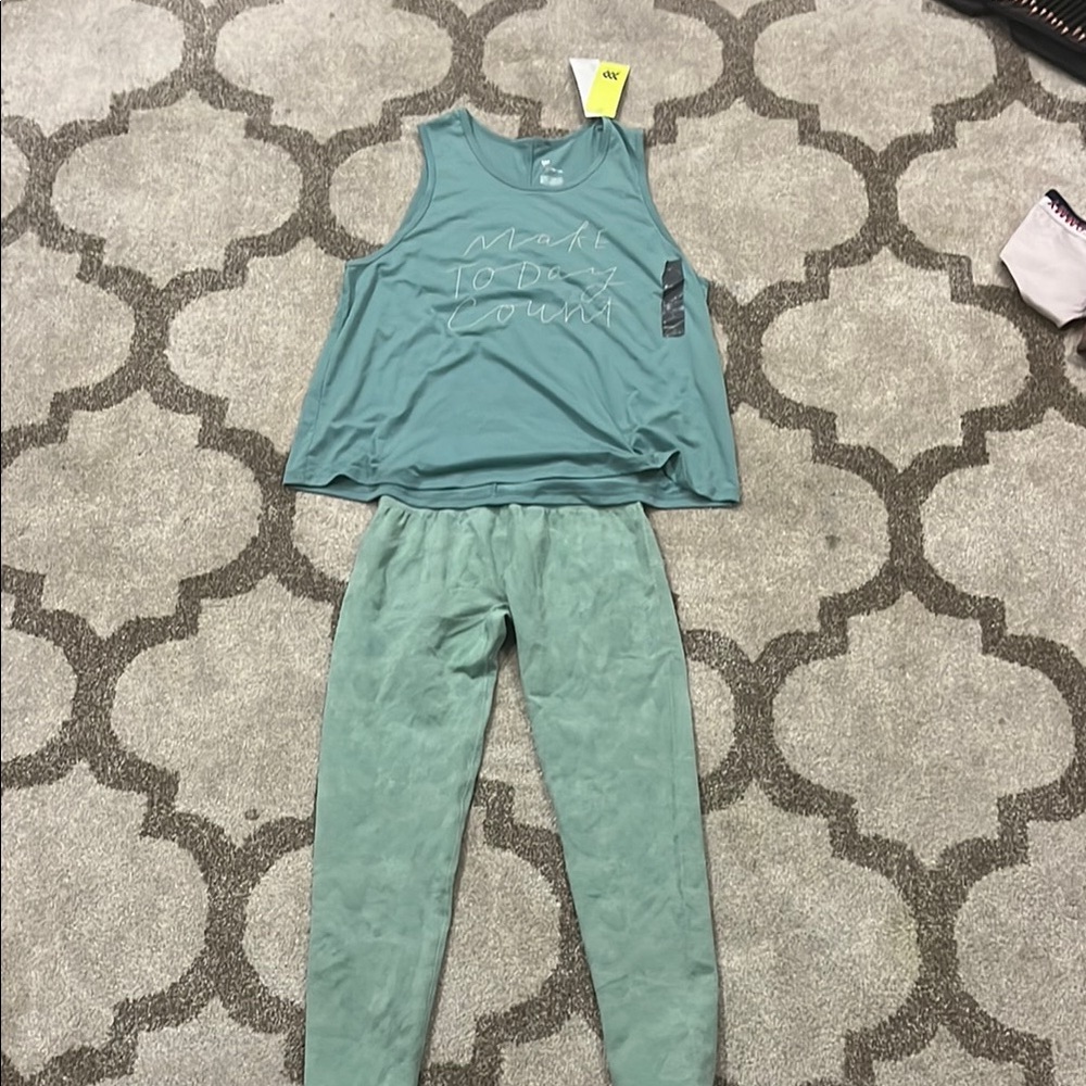 Teal Tank Top and Joggers Set